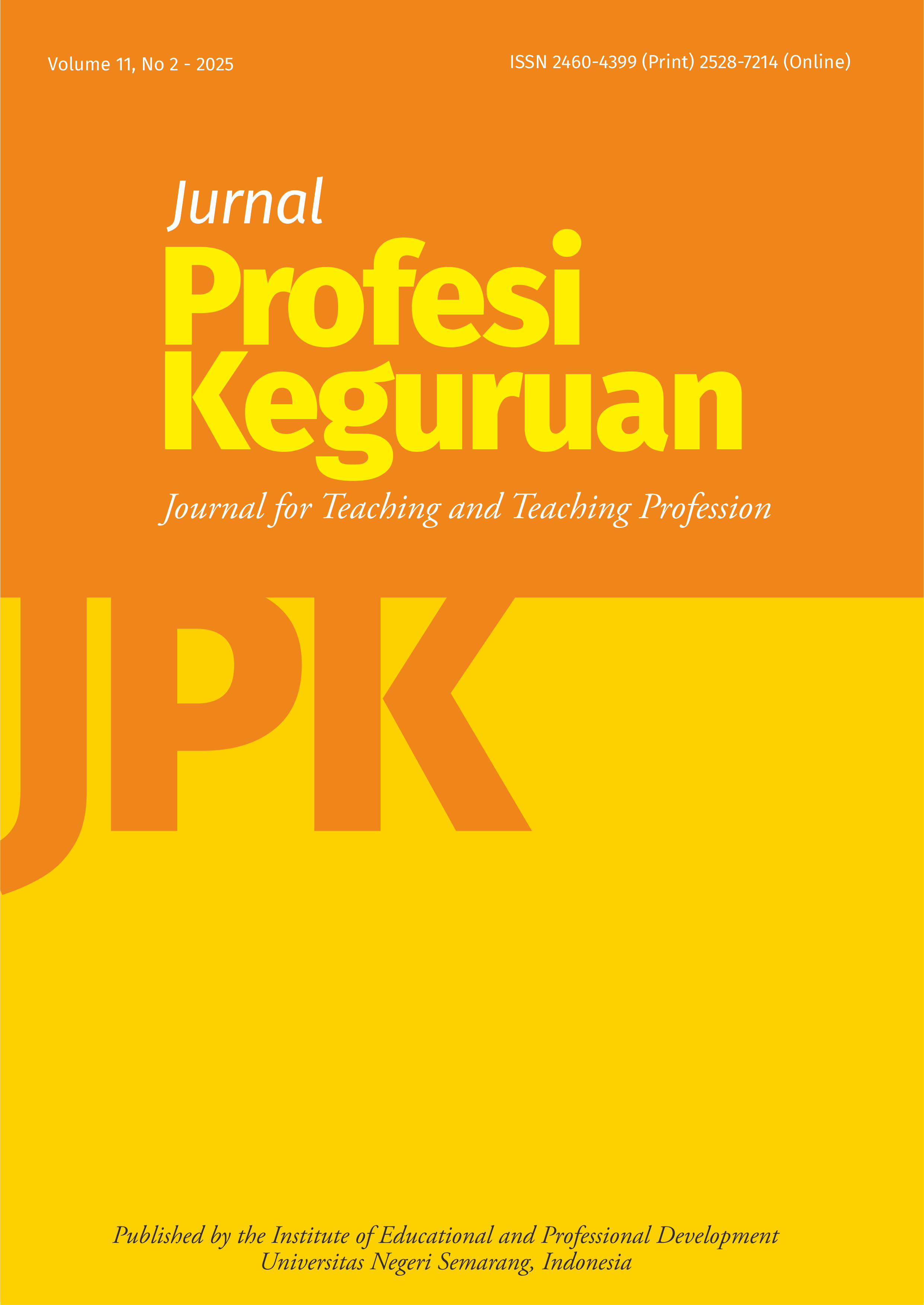 					View Vol. 11 No. 2 (2025): Jurnal Profesi Keguruan 
				