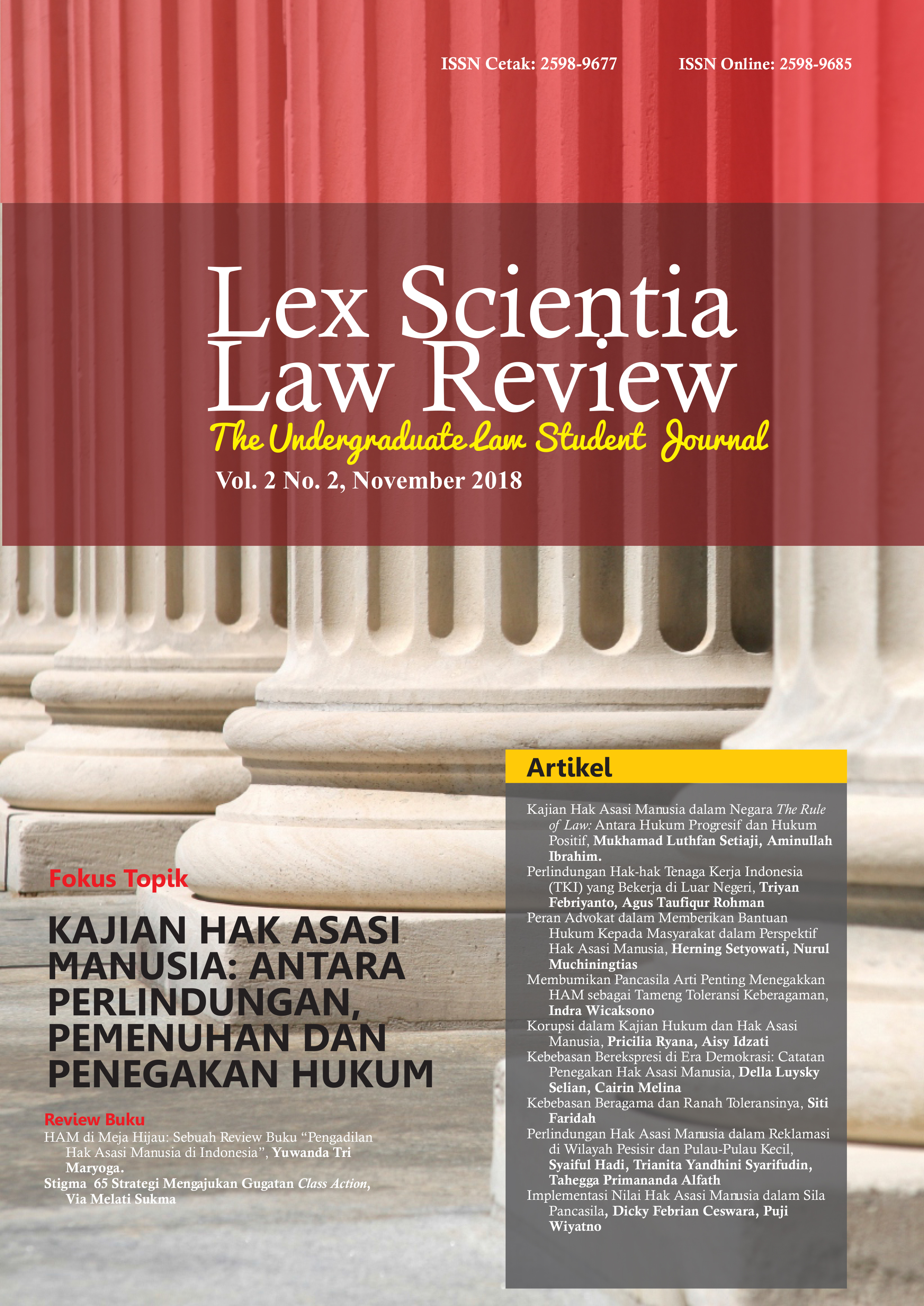 Implementasi Nilai Hak Asasi Manusia Dalam Sila Pancasila Lex Scientia Law Review